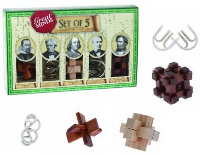 Great Minds Set of 5 Puzzles (Men) By PROFESSOR PUZZL 5060036531812