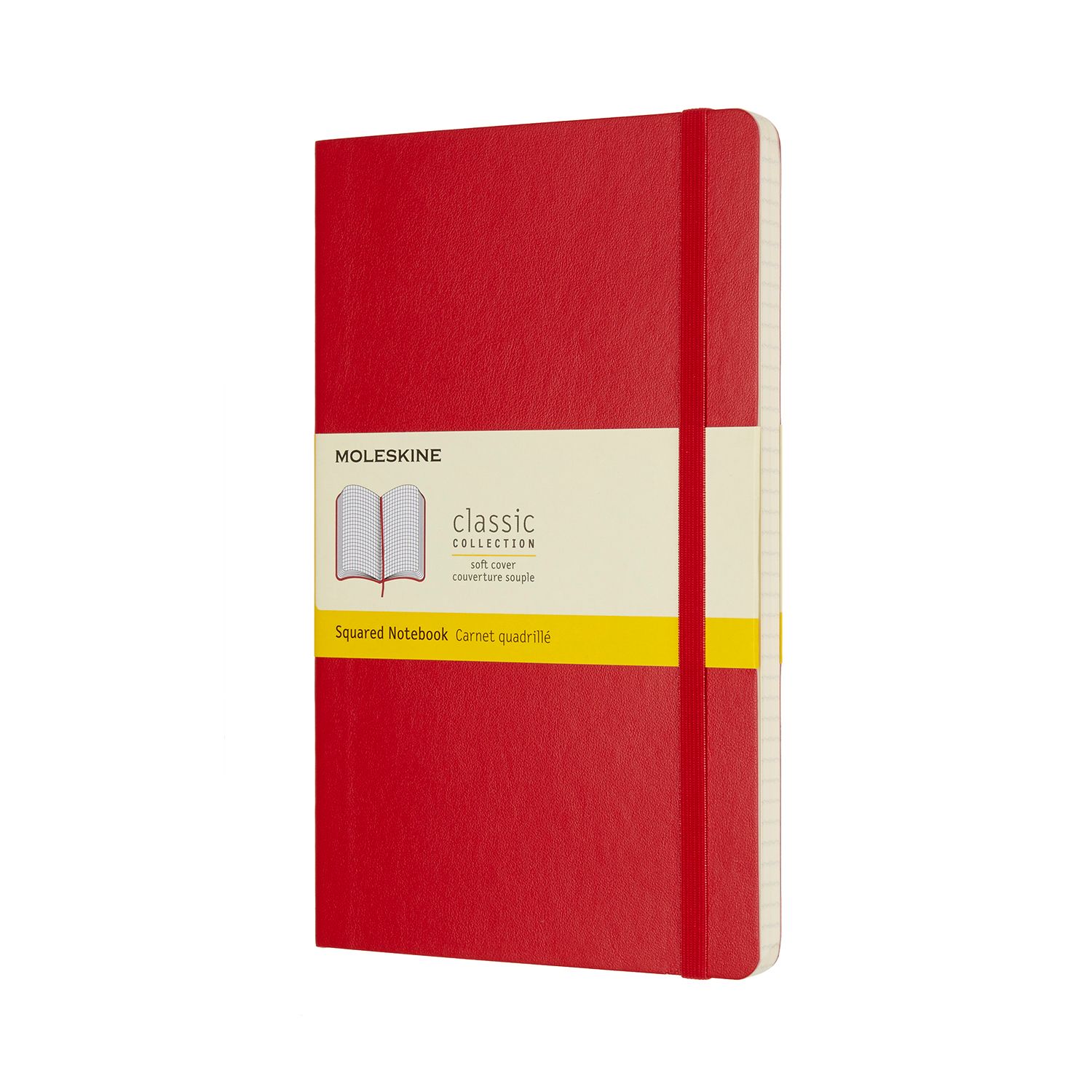 Moleskine Classic Notebook, Large, Squared, Scarlet Red, Soft Cover (5 X 8.25)