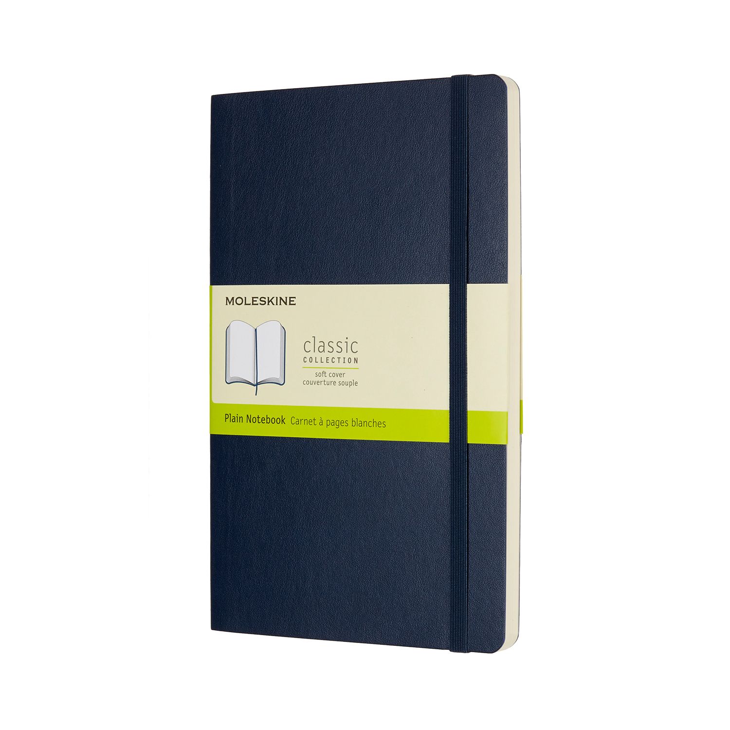 Moleskine Classic Notebook, Large, Plain, Sapphire Blue, Soft Cover (5 X 8.25)