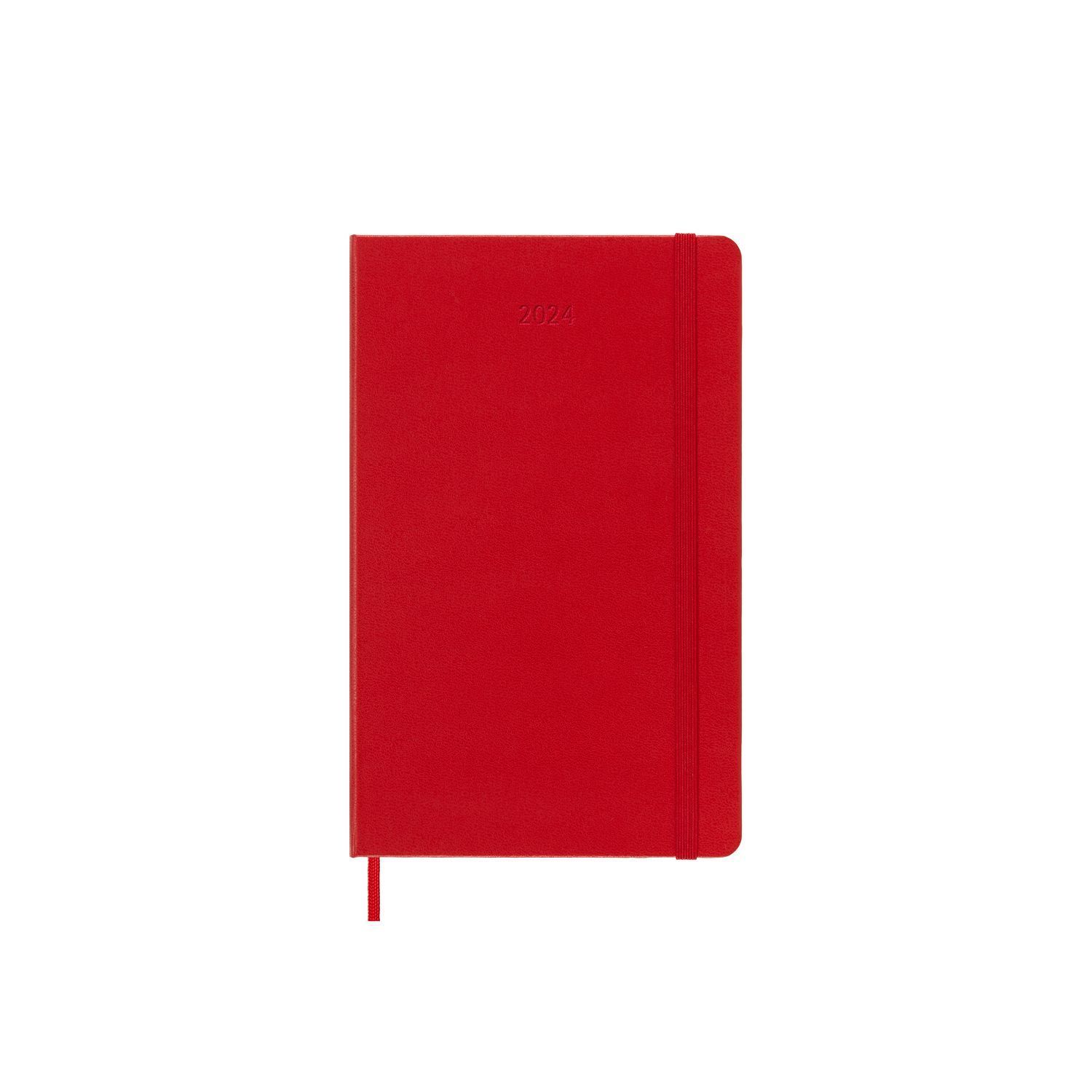 Moleskine 2024 12-Month Weekly Large Hardcover Notebook: Scarlet Red