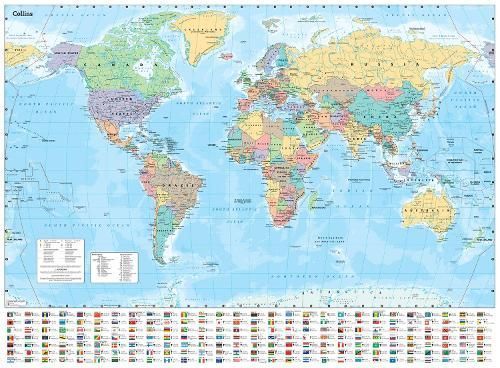 Collins World Wall Laminated Map By Collins Maps 9780008712587