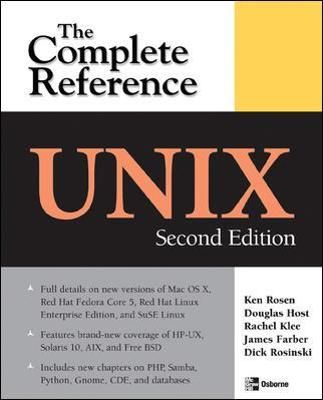 UNIX By Kenneth H. Rosen 9780072263367 (Paperback)