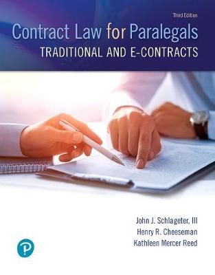 Contract Law for Paralegals 9780133822526 (Paperback)