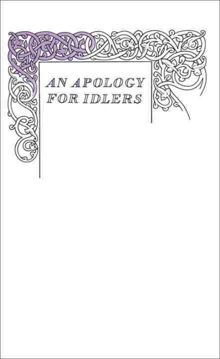 An Apology for Idlers By Robert Louis Stevenson 9780141043968