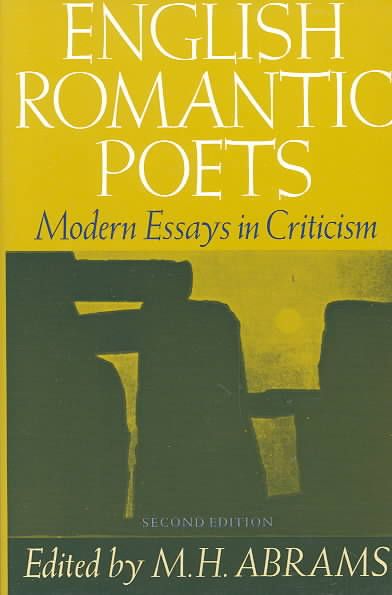 English Romantic Poets By M. H. Abrams (editor) 9780195019469