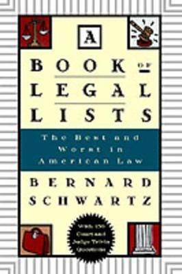 A Book of Legal Lists By Bernard Schwartz 9780195109610 (Hardback)