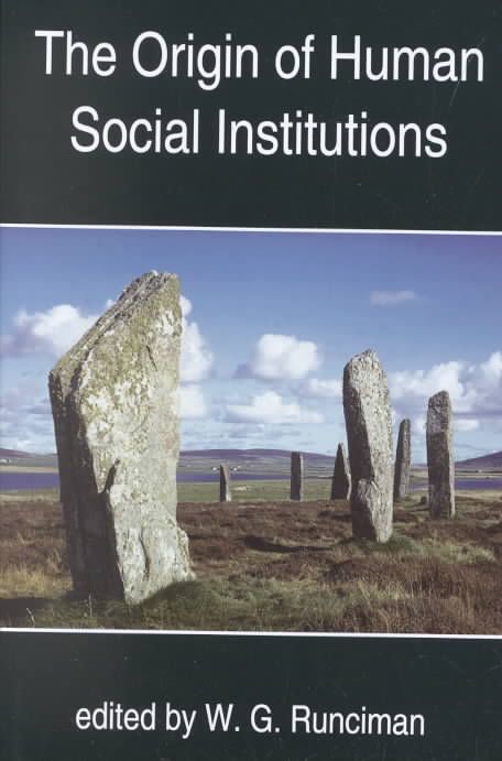 The Origin of Human Social Institutions By Runciman 9780197262504