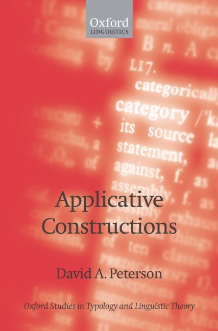 Applicative Constructions By David A. Peterson 9780199270927