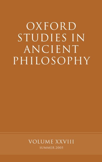 Oxford Studies in Ancient Philosophy. Vol. 28 By D. N. Sedley