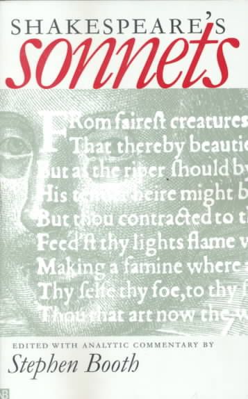 Shakespeare's Sonnets By William Shakespeare, Stephen Booth