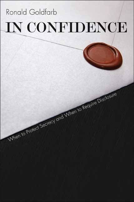 In Confidence By Ronald L. Goldfarb 9780300120097 (Hardback)