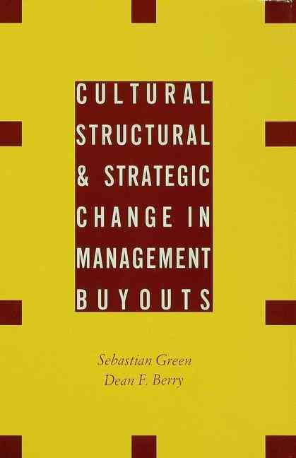 Cultural Structural and Strategic Change 9780333418406 (Hardback)