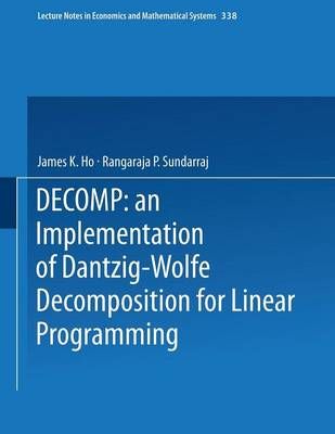 DECOMP By James K. K. Ho, R. P. Sundarraj 9780387971544 (Paperback)