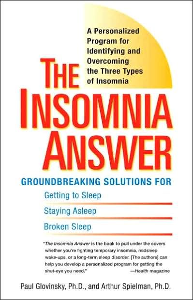 The Insomnia Answer By Paul (Paul Glovinsky) Glovinsky 9780399532979