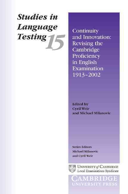 Continuity and Innovation By Cyril J. Weir, Michael Milanovic