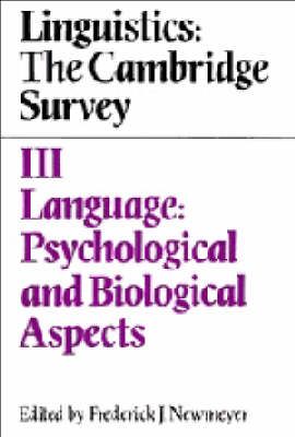 Linguistics By Frederick J. Newmeyer 9780521308359 (Hardback)