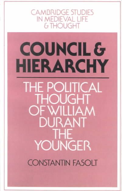 Council and Hierarchy By Constantin Fasolt 9780521894081 (Paperback)