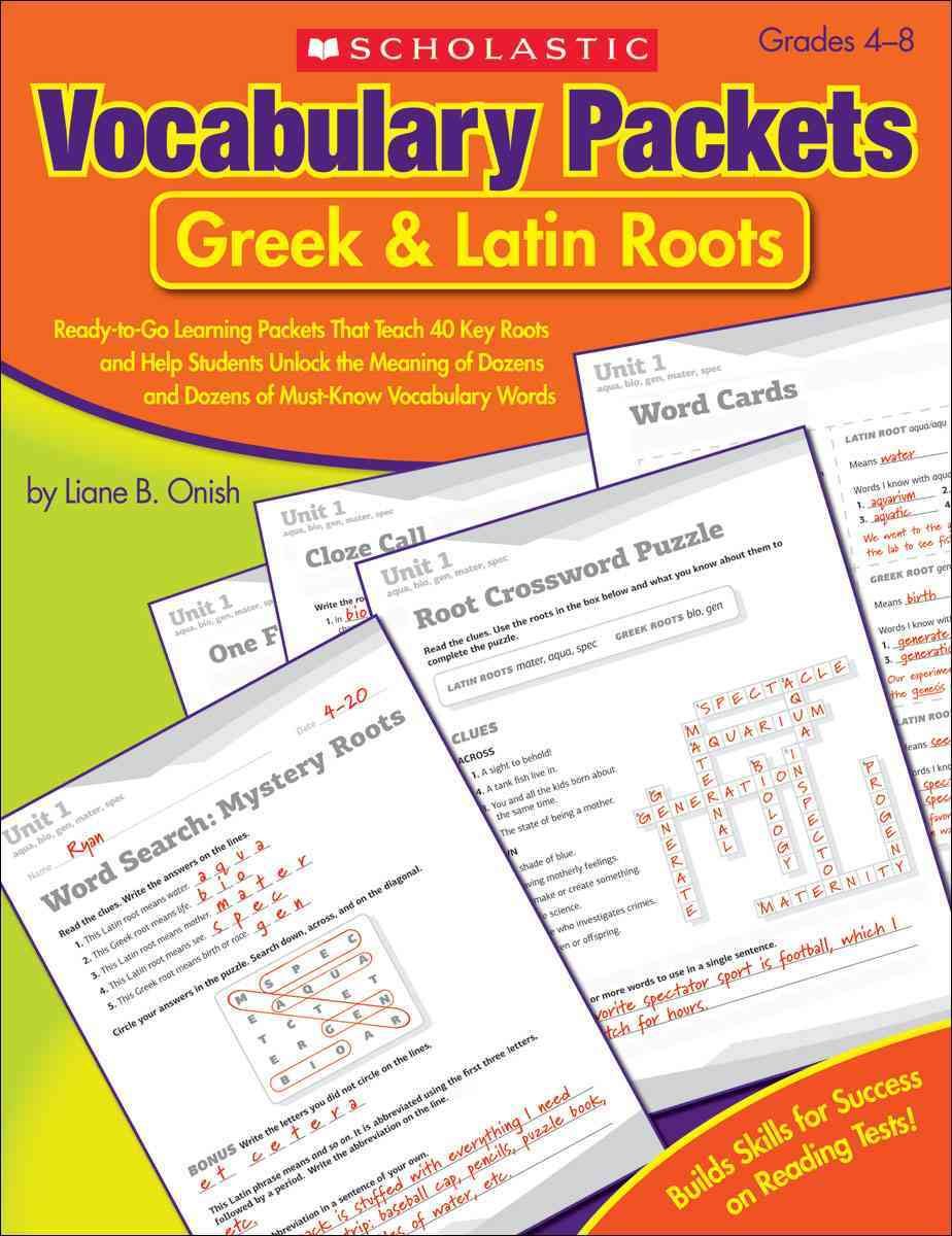Vocabulary Packets: Greek & Latin Roots By Liane Onish 9780545124126