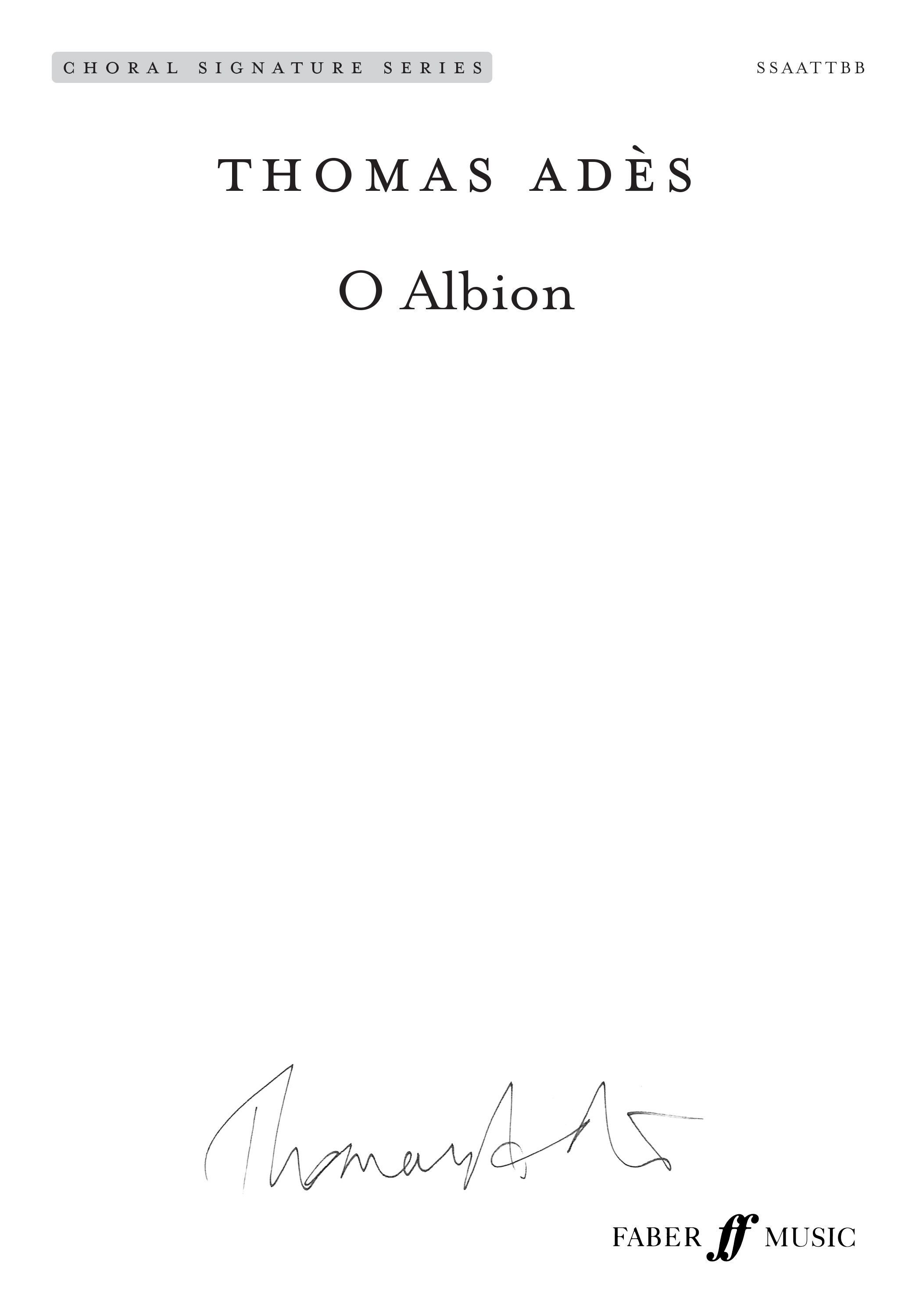 O Albion By Thomas Adès 9780571540938 (Sheet music)