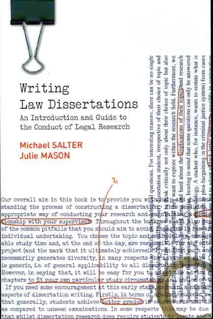 Writing Law Dissertations By Michael Salter, Julie Mason 9780582894358