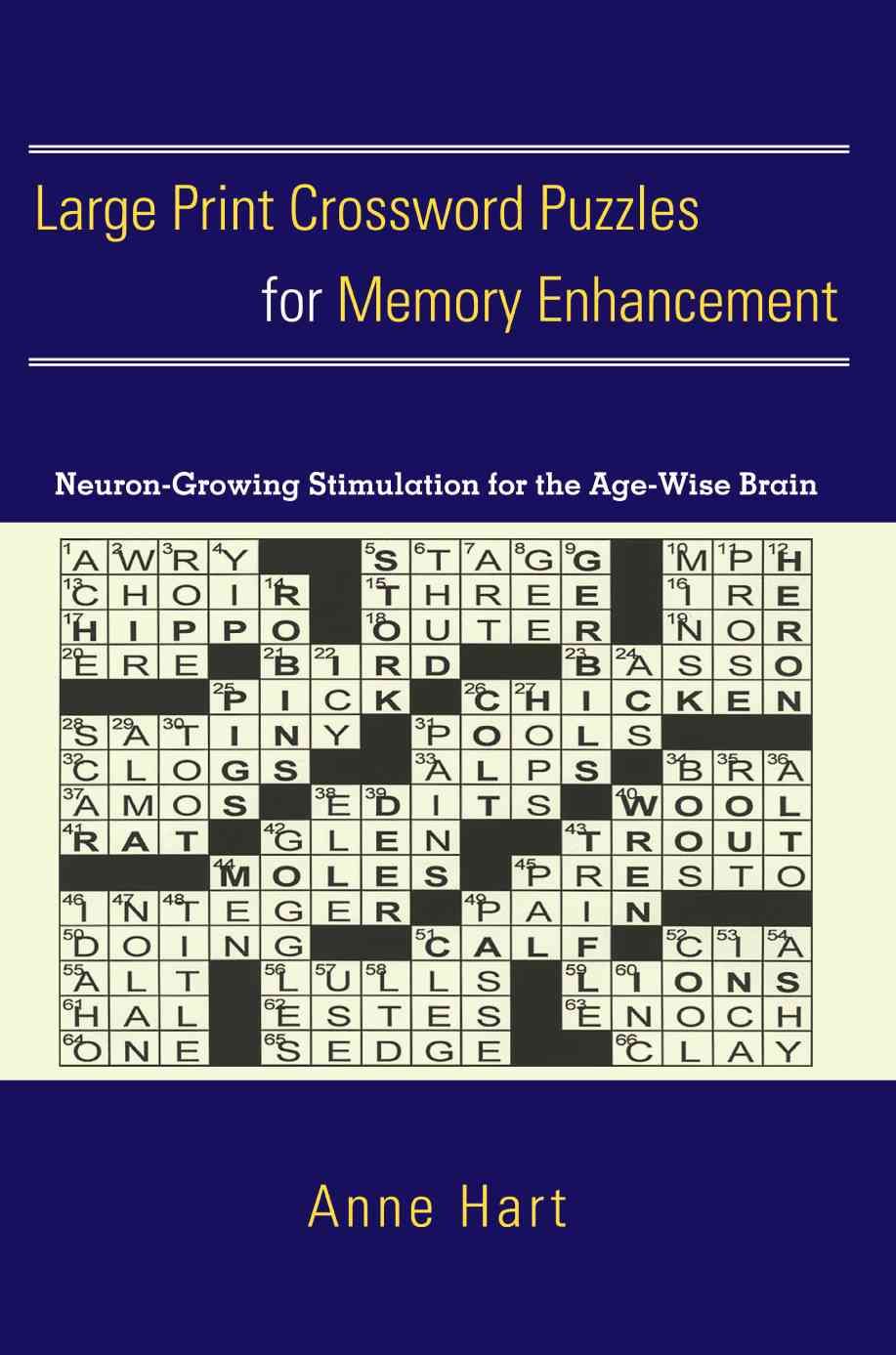Large Print Crossword Puzzles for Memory Enhancement By Anne Hart