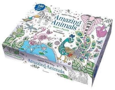 Colour Your Own Amazing Animals Book + Puzzle 9780655216186