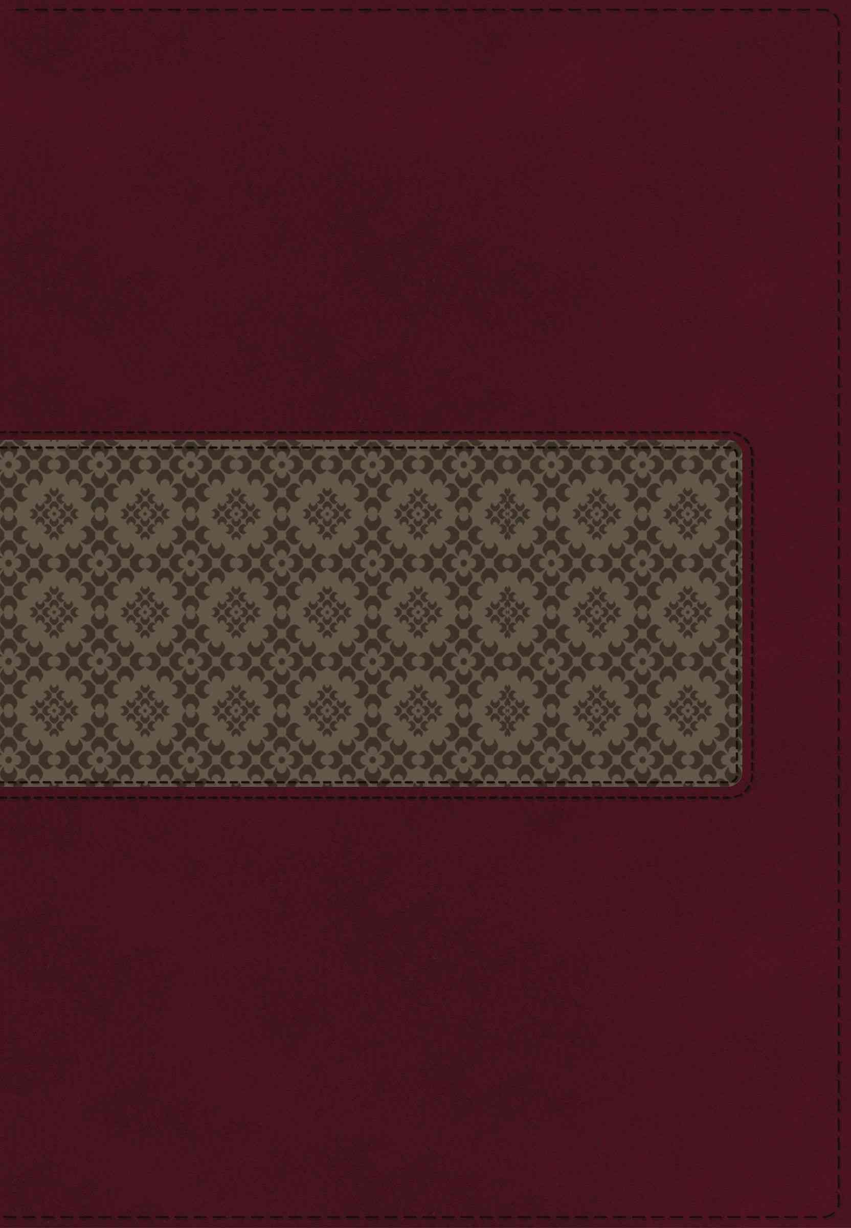 KJV Study Bible, Large Print, Leathersoft, Maroon/Brown, Thumb Indexed, Red Letter