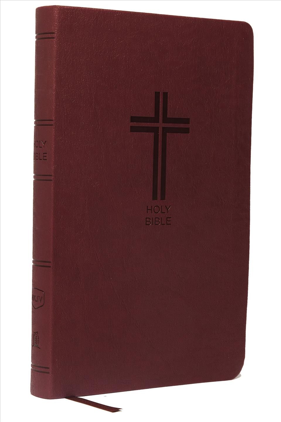 NKJV, Value Thinline Bible, Burgundy Leathersoft, Red Letter, Comfort Print