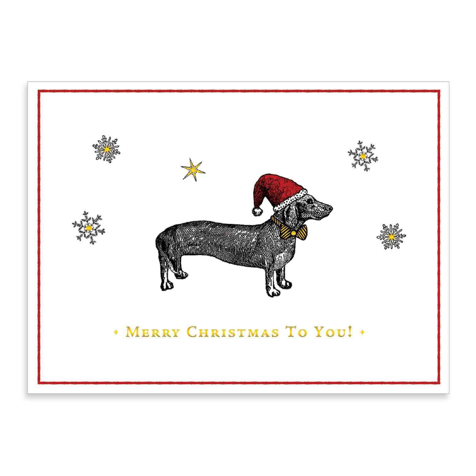 Alice Scott Christmas Dachshund Embellished Notecards By Galison