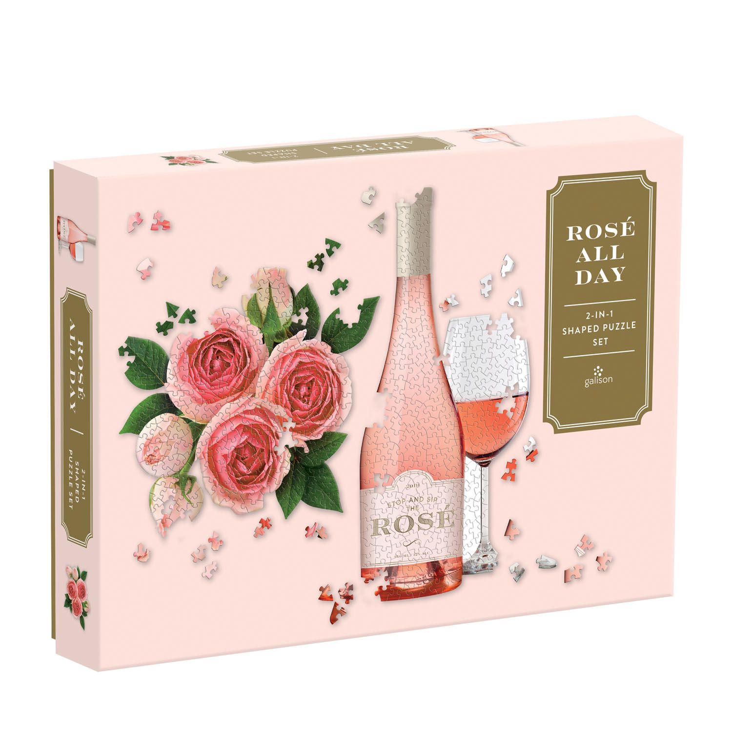 Rose All Day 2-in-1 Shaped Puzzle Set By Galison 9780735360129 ()
