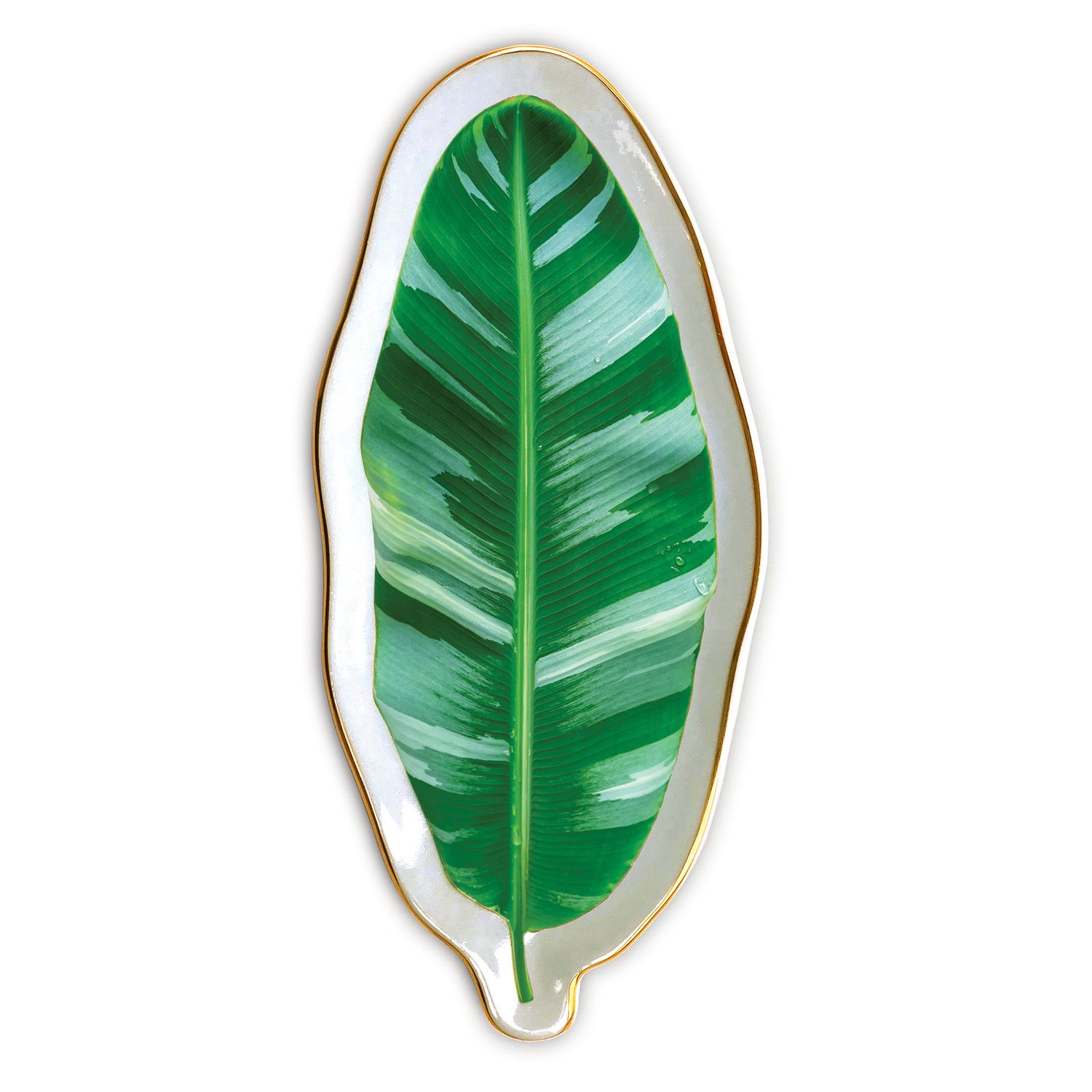 Banana Leaf Shaped Medium Porcelain Tray By Galison 9780735364868