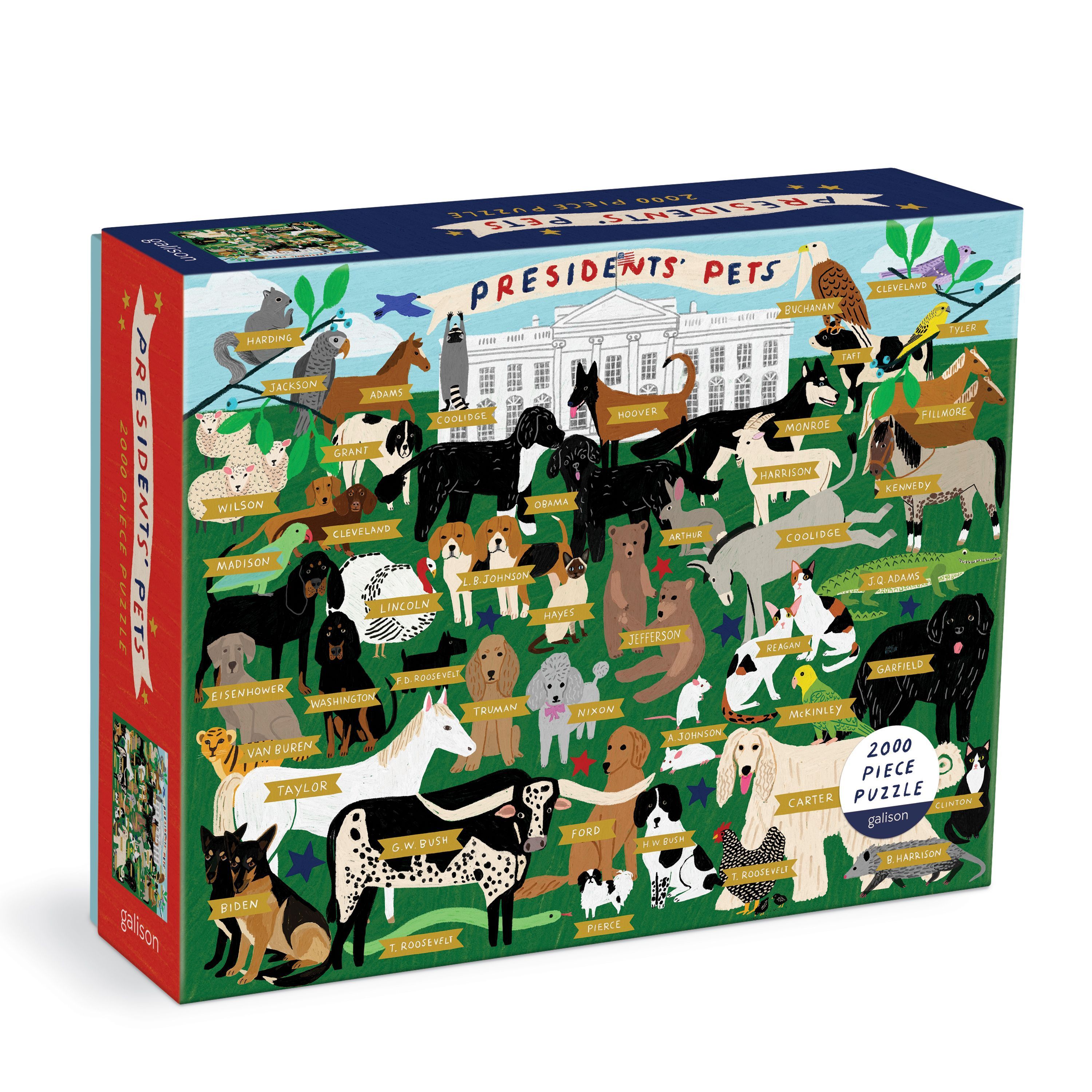 Presidents' Pets 2000 Piece Puzzle By Galison 9780735372016 ()