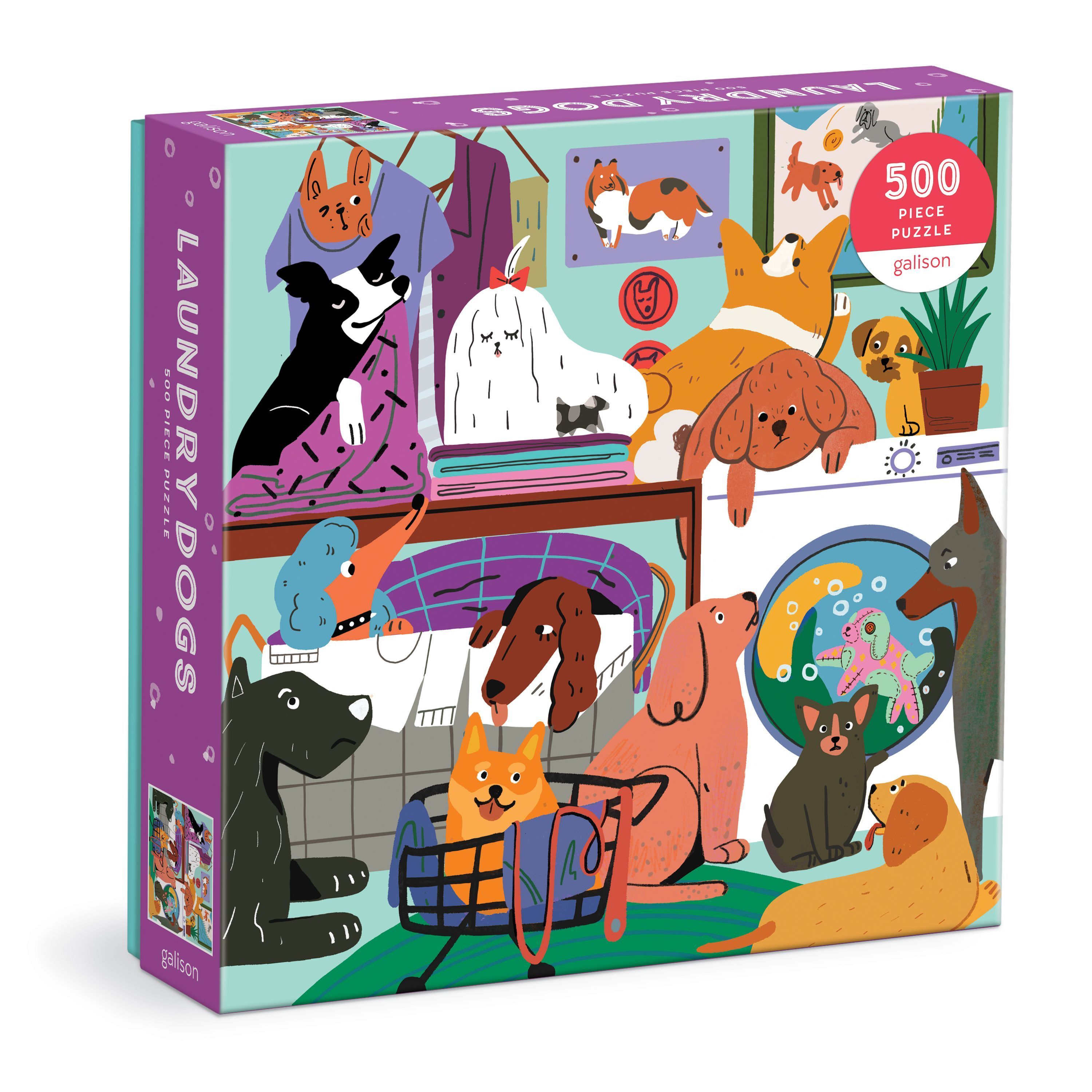 Laundry Dogs 500 Piece Puzzle By Galison 9780735374874 ()