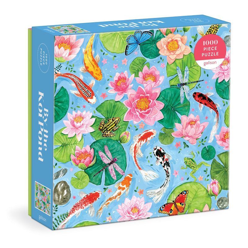 By The Koi Pond 1000 Piece Puzzle in Square Box By Galison ()
