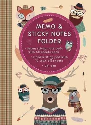 Memo & Sticky Notes Folder: Hipster Animals By Peony Press