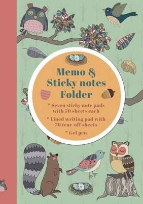 Memo & Sticky Notes Folder: Woodland Creatures By Peony Press