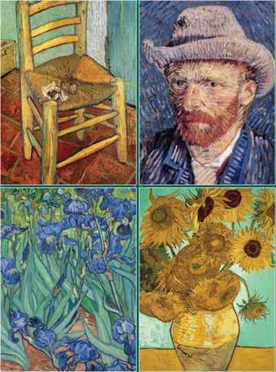 Set of 4 Magnetic Notepads: Van Gogh By Peony Press 9780754833178