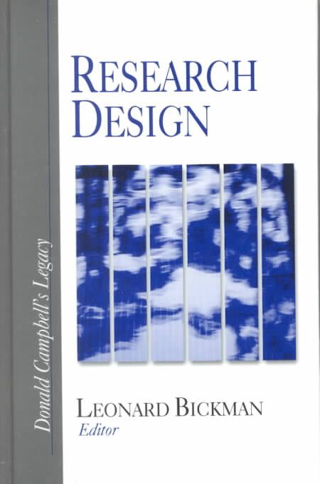Research Design By Leonard Bickman 9780761910855 (Hardback)