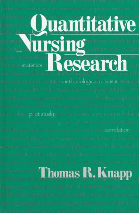 Quantitative Nursing Research By Thomas R. Knapp 9780761913627