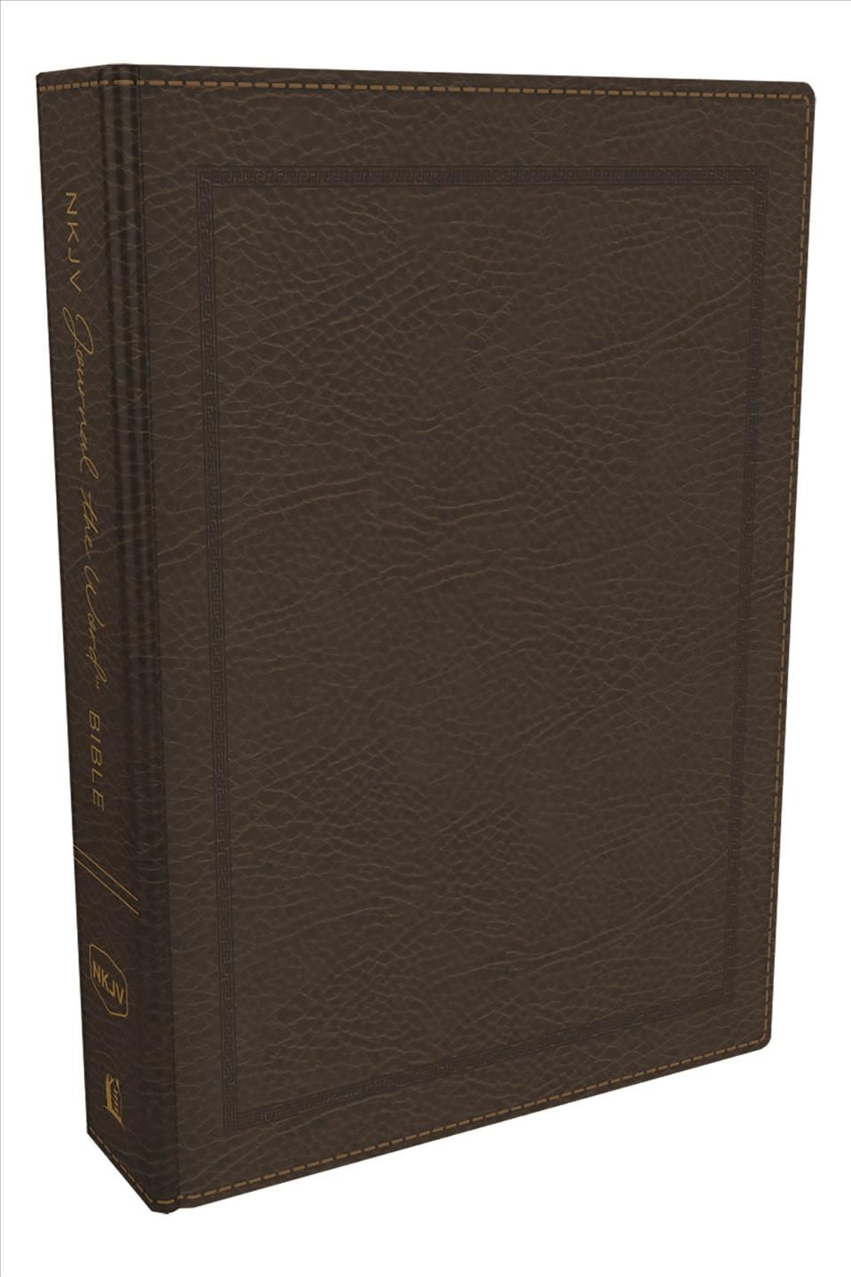 NKJV, Journal the Word Bible, Bonded Leather, Brown, Red Letter, Comfort Print