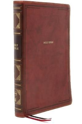 NKJV Holy Bible, Super Giant Print Reference Bible, Brown Leathersoft, Thumb Indexed, 43,000 Cross References, Red Letter, Comfort Print: New ...