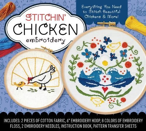 Stitchin' Chicken Embroidery Kit By Editors of Chartwell Books (Kit)