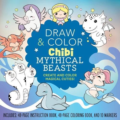 Draw and Color Chibi Mythical Beasts Kit By Editors of Chartwell Books