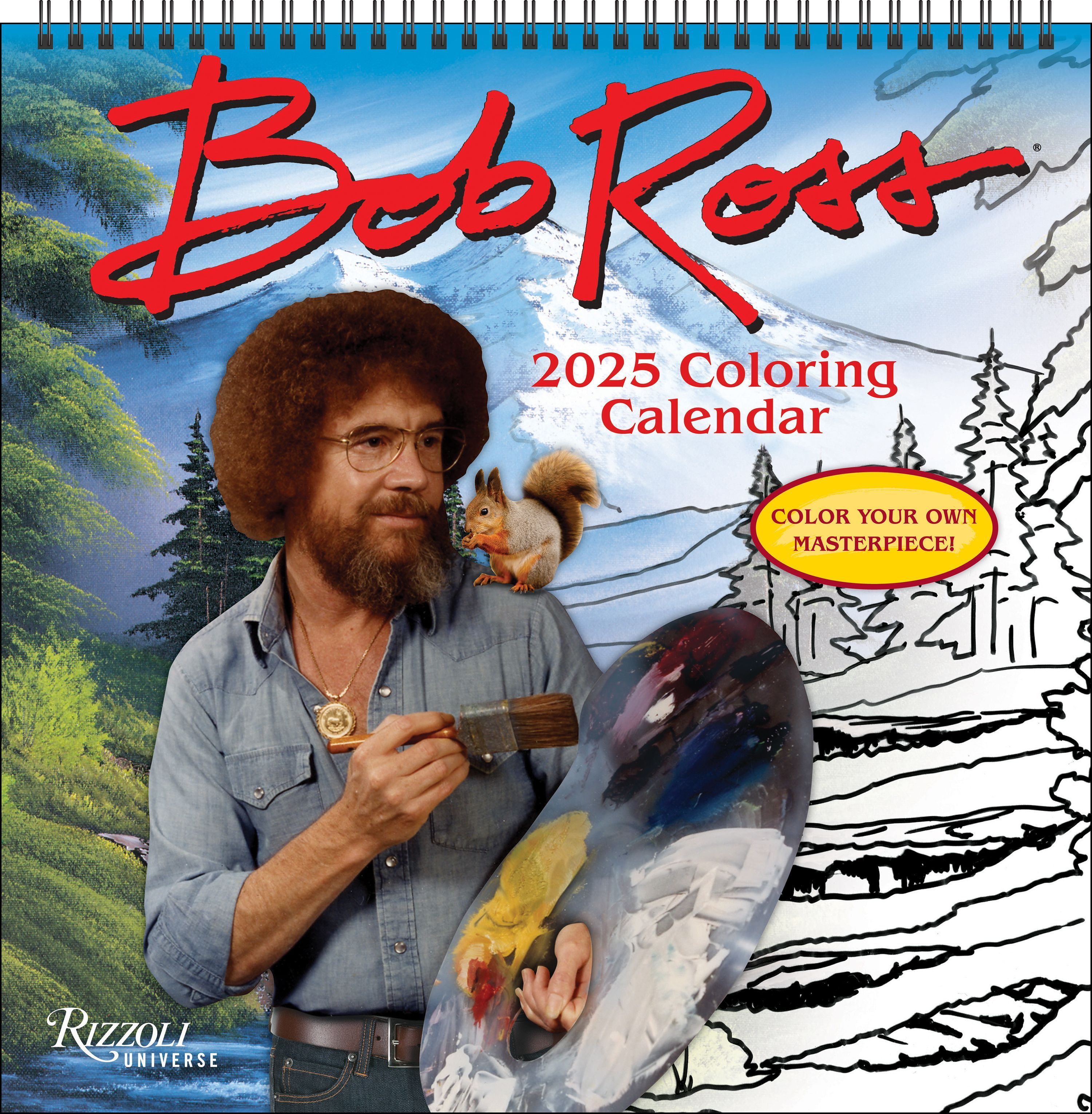 Bob Ross 2025 Coloring Wall Calendar By Bob Ross 9780789344724