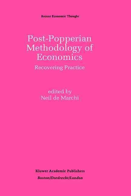 Post-Popperian Methodology of Economics By Neil De Marchi (Hardback)