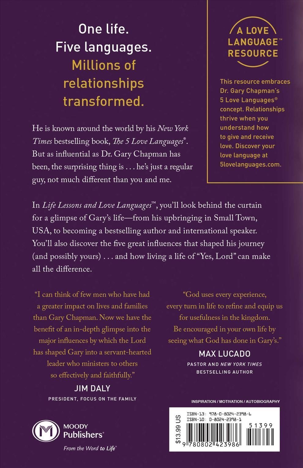 Life Lessons and Love Languages By Gary D. Chapman 9780802423986