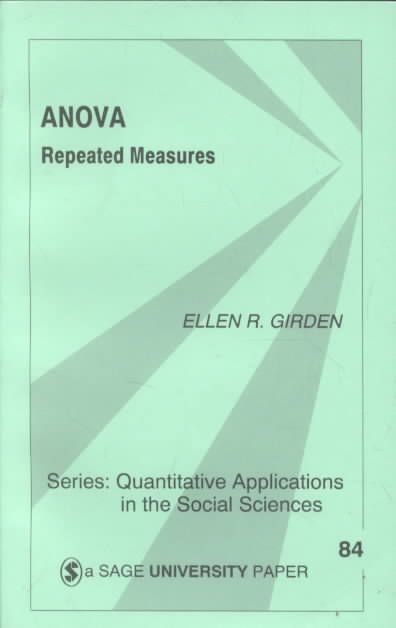 ANOVA By Ellen R. Girden 9780803942578 (Paperback)