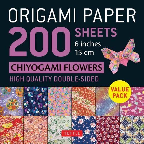 Origami Paper 200 Sheets Chiyogami Flowers 6" (15 Cm) By Tuttle Studio