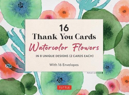 16 Watercolor Flowers Thank You Cards By Tuttle Studio 9780804857307