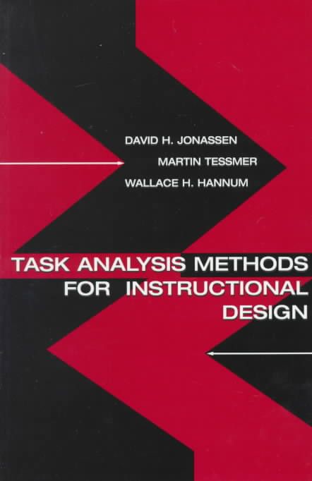 Task Analysis Methods for Instructional Design By Jonassen, David H.